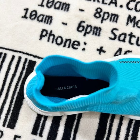 Balenciaga Speed 2.0 Light Clear Sole Sky Blue Sock Trainer Sneakers - Picture 8 of 8